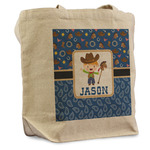 Blue Western Reusable Cotton Grocery Bag - Single (Personalized)