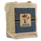 Blue Western Reusable Cotton Grocery Bag - Front View