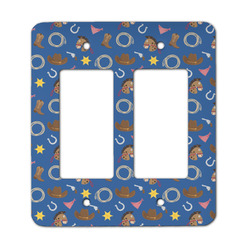 Blue Western Rocker Style Light Switch Cover - Two Switch