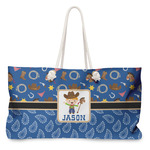 Blue Western Large Tote Bag with Rope Handles (Personalized)