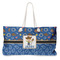 Blue Western Large Rope Tote Bag - Front View