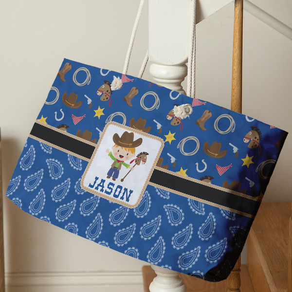 Blue Western Large Rope Tote - Life Style