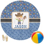 Blue Western Round Beach Towel (Personalized)