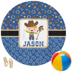 Blue Western Round Beach Towel (Personalized)
