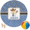 Blue Western Round Beach Towel (Personalized)