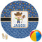 Blue Western Round Beach Towel (Personalized)