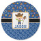 Blue Western Round Rubber Backed Coaster (Personalized)