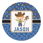 Blue Western Round Decal - Small (Personalized)