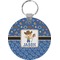 Blue Western Round Plastic Keychain (Personalized)