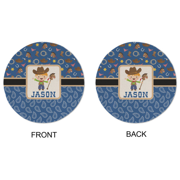 Blue Western Round Linen Placemats - APPROVAL (double sided)