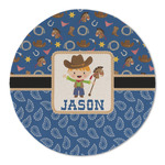 Blue Western Round Linen Placemat (Personalized)