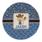 Blue Western Round Linen Placemat (Personalized)