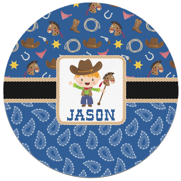 Blue Western Round Mousepad - APPROVAL