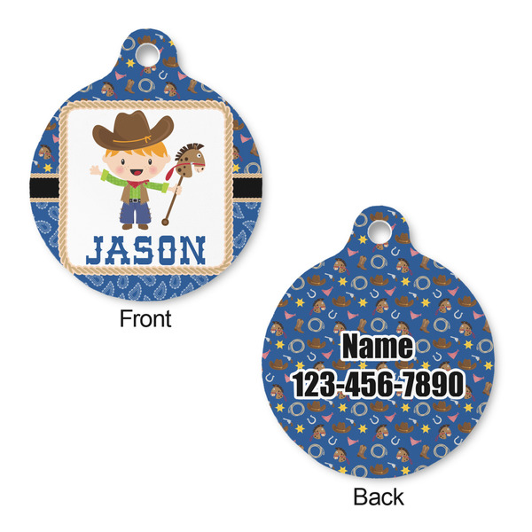 Blue Western Round Pet ID Tag - Large - Approval