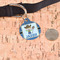 Blue Western Round Pet ID Tag - Large - In Context