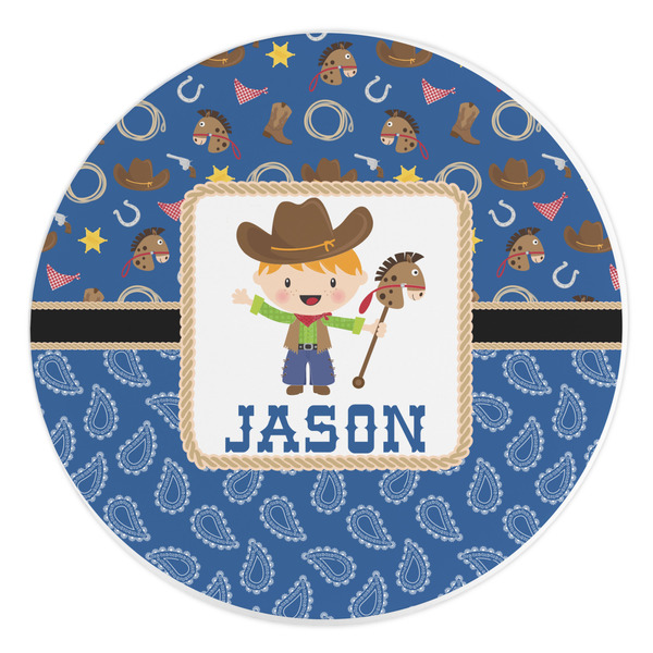 Custom Blue Western Round Stone Trivet (Personalized)