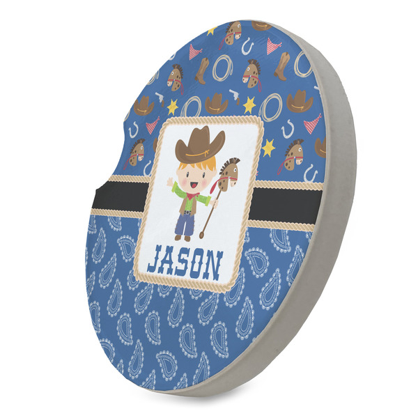 Blue Western Sandstone Car Coaster - STANDING ANGLE