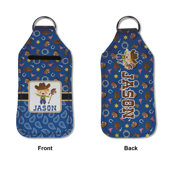 Blue Western Sanitizer Holder Keychain - Large APPROVAL (Flat)