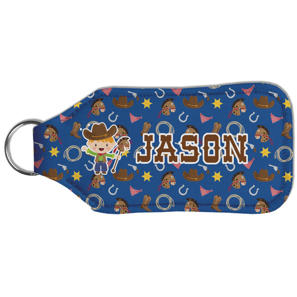 Blue Western Sanitizer Holder Keychain - Large (Back)