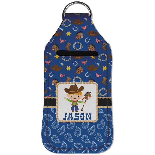 Blue Western Sanitizer Holder Keychain - Large (Front)