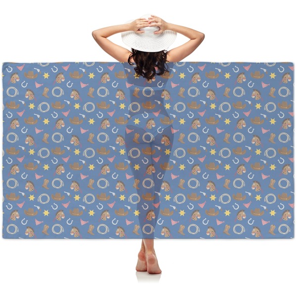 Custom Blue Western Sheer Sarong