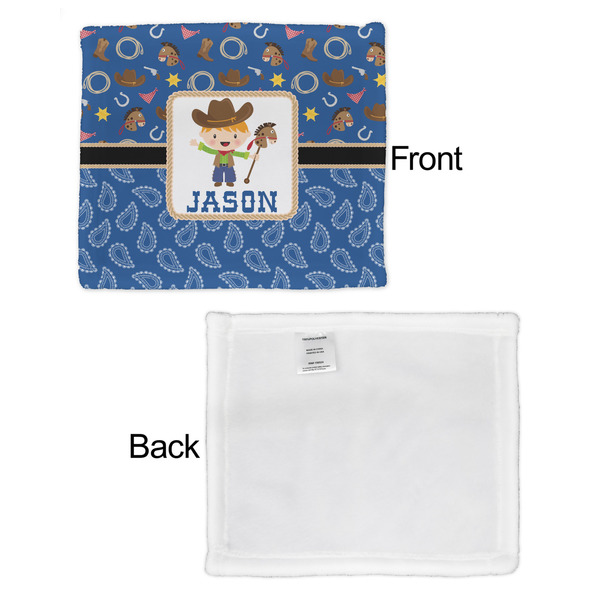 Blue Western Security Blanket - Front & White Back View