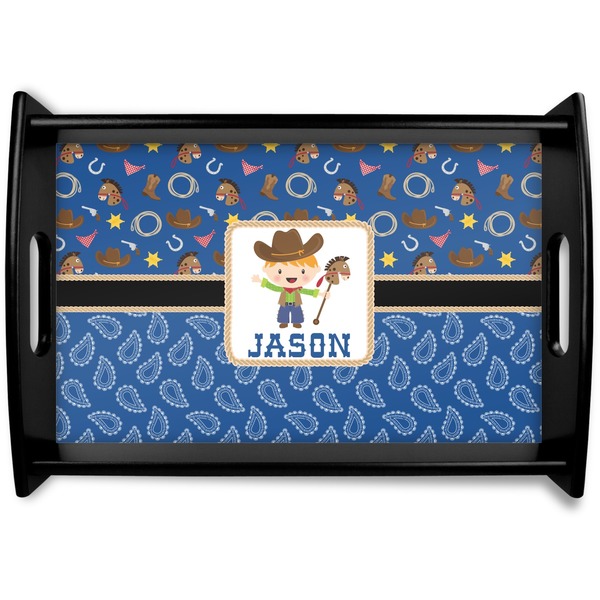Custom Blue Western Wooden Tray (Personalized)