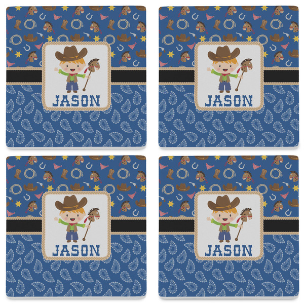 Blue Western Set of 4 Sandstone Coasters - See All 4 View