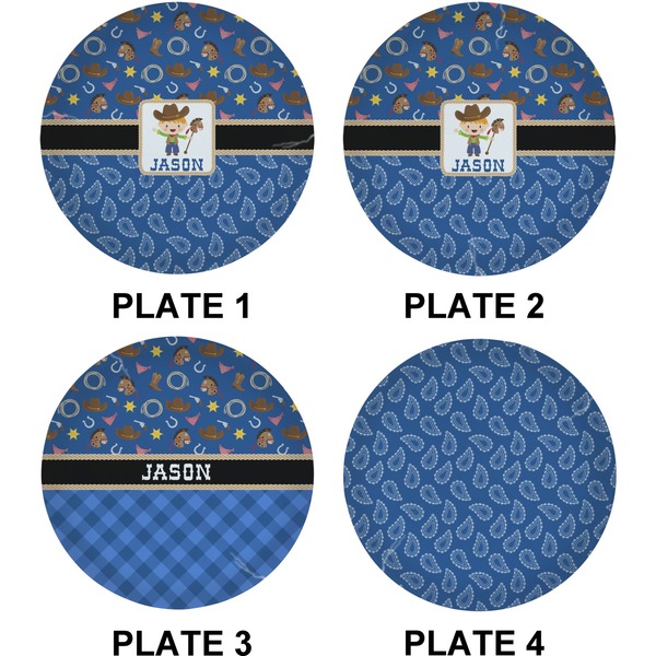 Blue Western Set of Lunch / Dinner Plates (Approval)