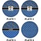 Blue Western Set of Lunch / Dinner Plates (Approval)