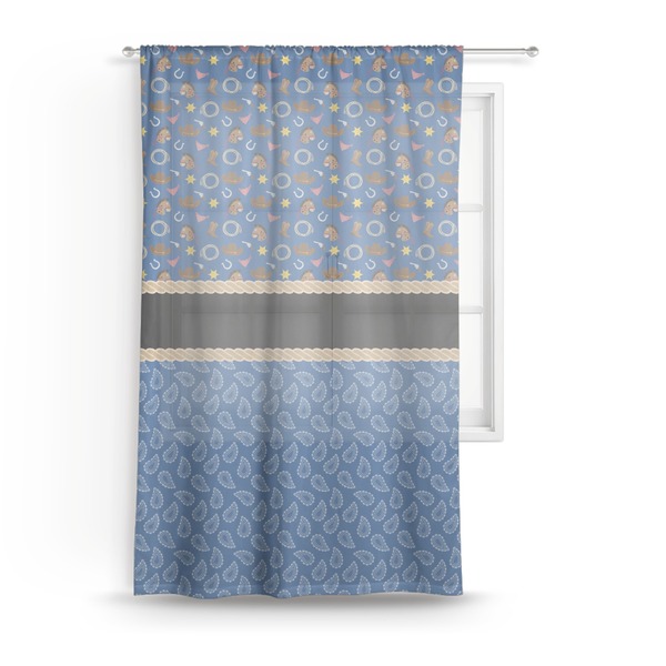 Custom Blue Western Sheer Curtain