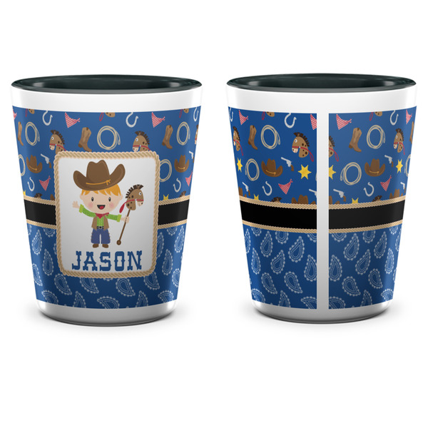 Blue Western Shot Glass - Two Tone - APPROVAL