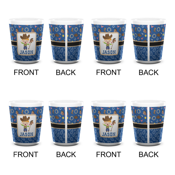 Blue Western Shot Glass - White - Set of 4 - APPROVAL