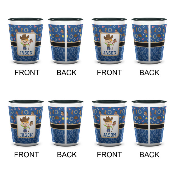 Blue Western Shot Glassess - Two Tone - Set of 4 - APPROVAL