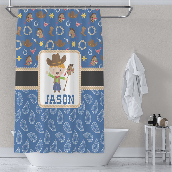 Blue Western Shower Curtain Lifestyle