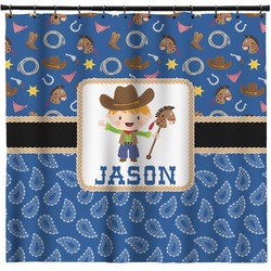 Blue Western Shower Curtain - 71" x 74" (Personalized)