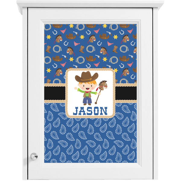 Blue Western Single White Cabinet Decal