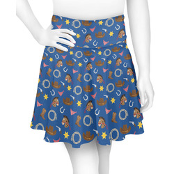 Blue Western Skater Skirt