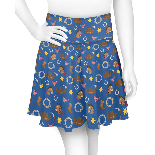Custom Blue Western Skater Skirt - 2X Large