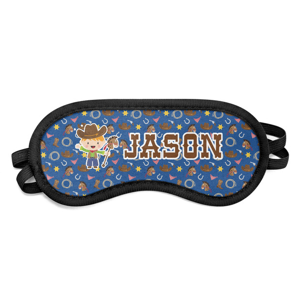 Custom Blue Western Sleeping Eye Mask - Small (Personalized)