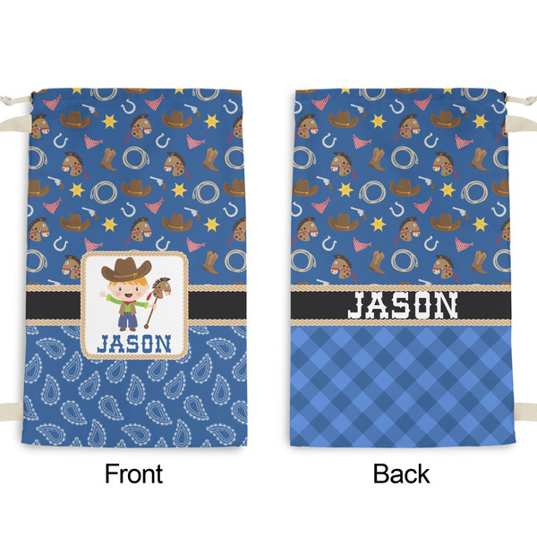 Blue Western Small Laundry Bag - Front & Back View