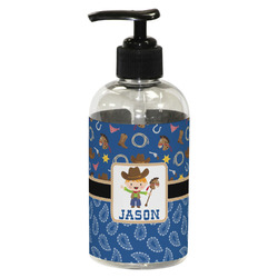 Blue Western Plastic Soap / Lotion Dispenser (8 oz - Small - Black) (Personalized)