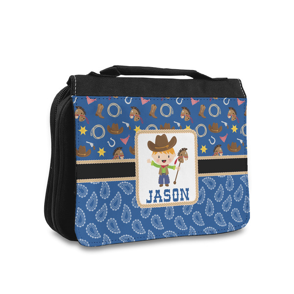 Custom Blue Western Toiletry Bag - Small (Personalized)
