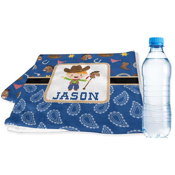 Custom Blue Western Sports & Fitness Towel (Personalized)