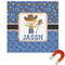 Blue Western Square Car Magnet - 10" (Personalized)