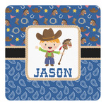 Blue Western Square Decal - Small (Personalized)