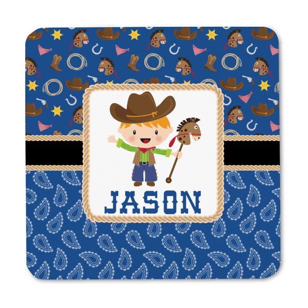Blue Western Square Fridge Magnet - FRONT