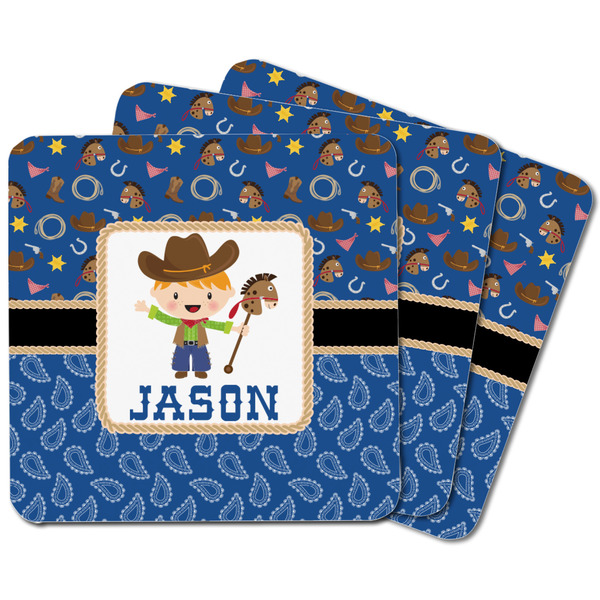 Blue Western Square Fridge Magnet - MAIN