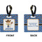 Blue Western Square Luggage Tag (Front + Back)