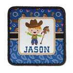 Blue Western Iron On Square Patch w/ Name or Text